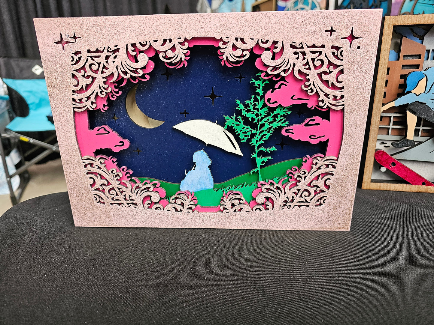 Girl Sitting on a Hill Shadowbox