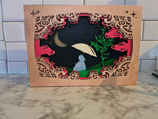 Girl Sitting on a Hill Shadowbox