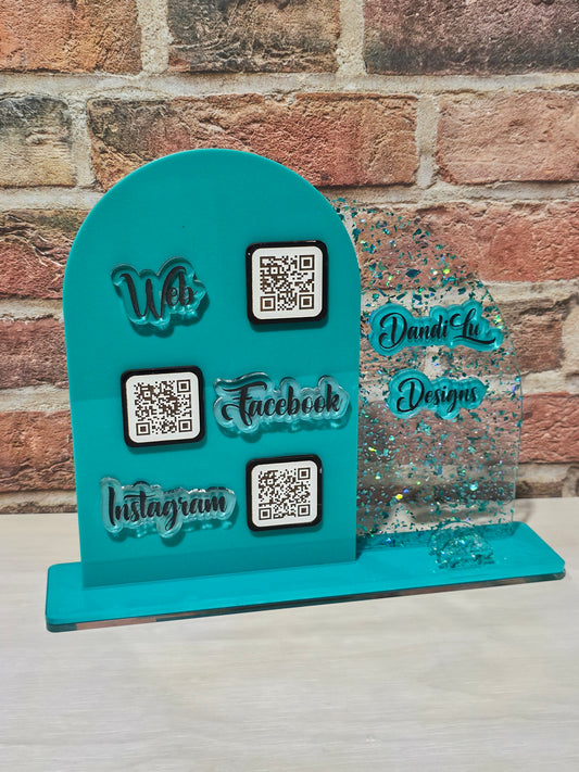 Custom Acrylic QR Code Social Media Display