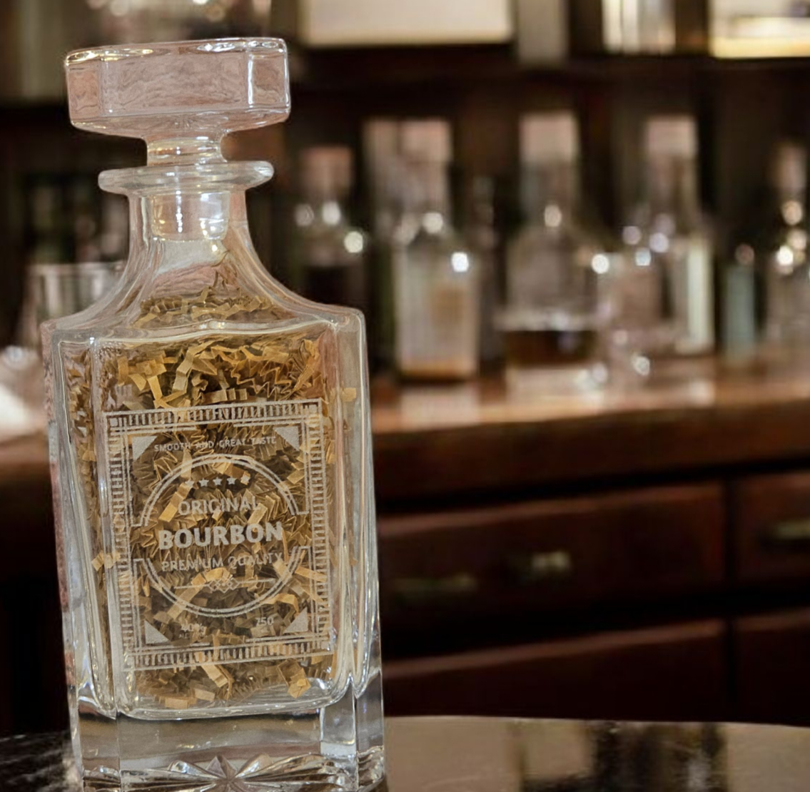 Glass decanter custom engraved